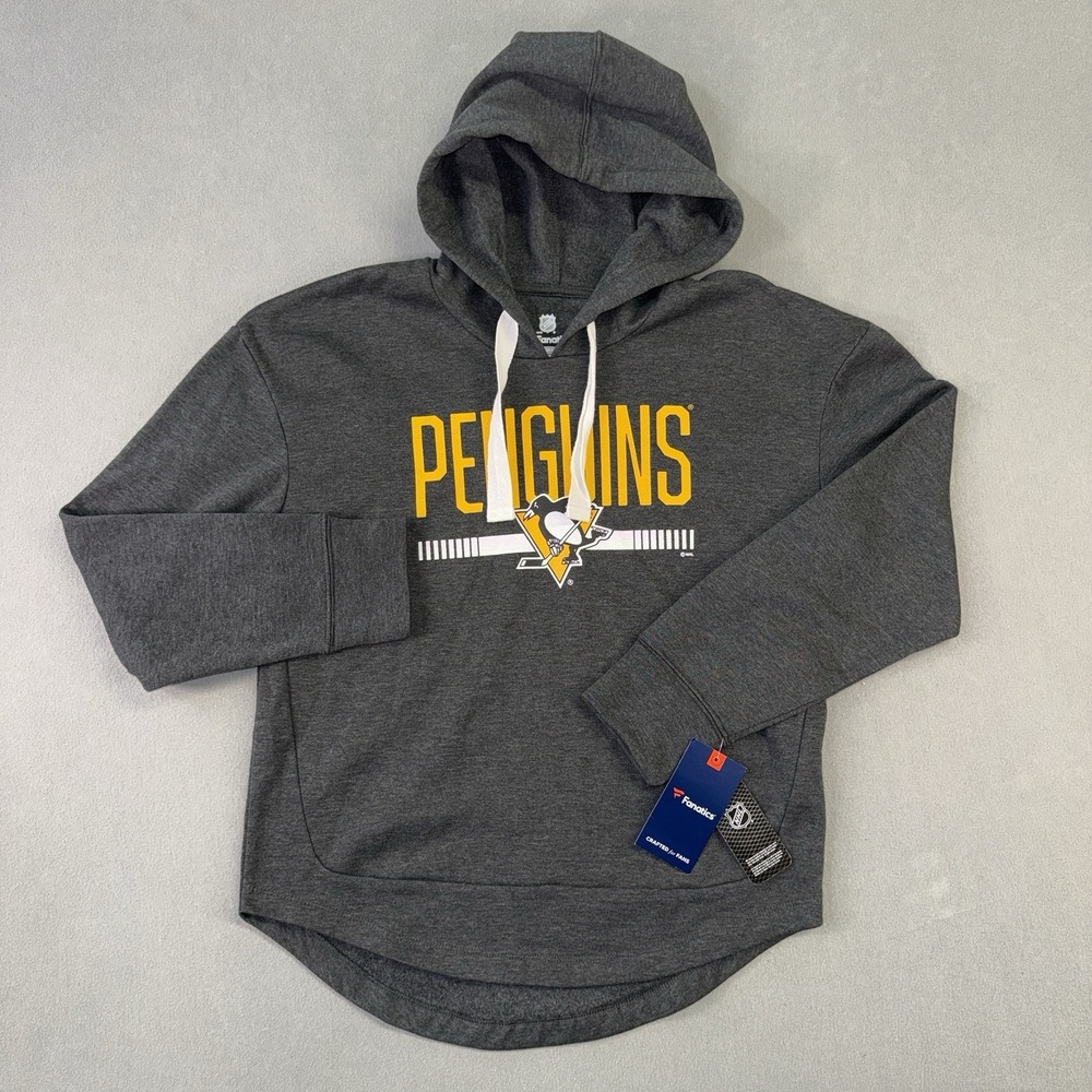 Women'sβ Fanatics NHL Pittsburgh Penguins Drawstring Hoodie Gray Size M